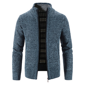 RUIQUWIN 2025 Nouvelle veste décontractée en tricot pour <span class=keywords><strong>homme</strong></span>, automne-hiver, douce et chaude, à manches longues, avec col montant, <span class=keywords><strong>manteau</strong></span> épaissi - Product Image 2