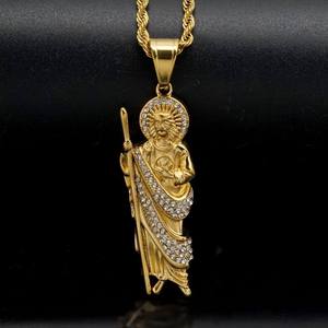 Pendentif en acier inoxydable 316 tendance, géométrique, hip-hop, vintage, saint Jude, religieux, <span class=keywords><strong>catholique</strong></span>, imperméable, sans ternissement - Product Image 5