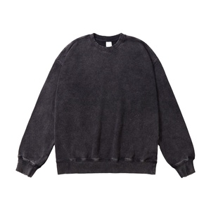 All'ingrosso girocollo Vintage a girocollo personalizzato con logo oversize girocollo in pietra invecchiata <span class=keywords><strong>felpa</strong></span> per la stampa DTG - Product Image 1