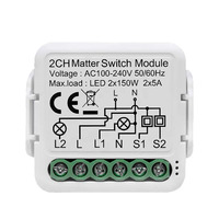 Modulo Interruttore a Parete Intelligente Matter Homekit a Doppio Polo 1/2/3/4 Gang Compatibile con Alexa e Google Home