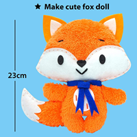 Kit de couture renard en feutre pour débutants, ensemble d'activités créatives avec matériaux en peluche découpés et instructions, activité pour enfants