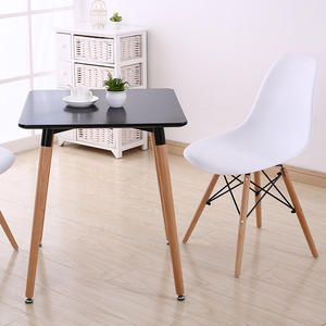 Mesa de Comedor Cuadrada de Estilo Nórdico, Patas de Madera Maciza Blanca, Estable, para Sala de Estar, Uso Doméstico - Product Image 4