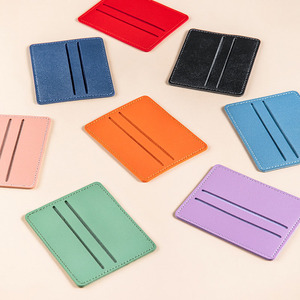 2026 Slim PU Leather Business Card Holder Solid Colors Credit Card Wallet 4 Slots Zipper Closure Custom Logo Designs