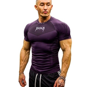 T-Shirt Aderente da <span class=keywords><strong>Uomo</strong></span> Stile Americano ad Alta Elasticità per Jogging, Sport, Fitness e Allenamento, Asciugatura Rapida, Manica Corta - Product Image 5