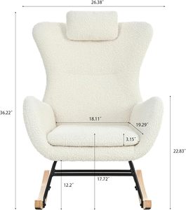 Sillón Mecedora Moderno <span class=keywords><strong>de</strong></span> Tela para <span class=keywords><strong>Lactancia</strong></span>, Sillón Reclinable <span class=keywords><strong>de</strong></span> Descanso con Color Personalizado - Product Image 3