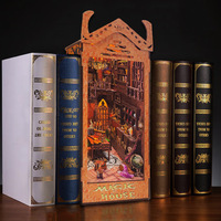 Kit de construction de nichoir à livres Magic Book House - Nichoir à livres en bois DIY pour enfants, ensemble de jouets de construction de meubles en puzzle 3D, design personnalisé et créatif