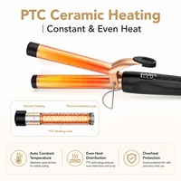 Torlin Keramik Curling Iron 1 Inci 42W PTC Pemanas Cepat Alat Pengeriting Rambut 9 Tingkat LCD 140-220C Tegangan Ganda Alat Penata Rambut Salon