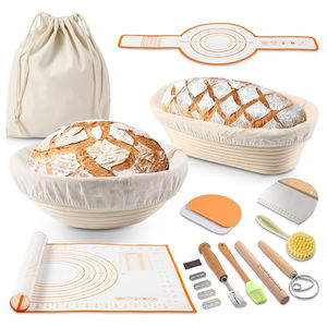 Ensemble de paniers à levée de pain faits main et personnalisés, 9 pouces ronds et 10 pouces ovales, 2 pièces, pour faire du pain en famille - Product Image 1