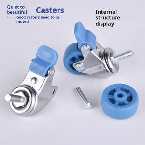 3 Zoll Mini Doppelgelenk-Nylonrad mit Schraubverriegelung, Schwerlast-Luftreifen, Edelstahl-Torrollen mit Feder - Product Image 4