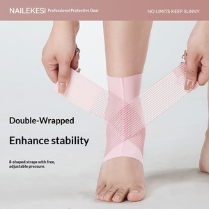 Attelle de cheville anti-entorse, bandages de soutien pour poignet et cheville, style fin d'été, <span class=keywords><strong>couleur</strong></span> <span class=keywords><strong>chair</strong></span>, polyester - Product Image 3
