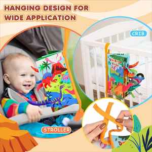 Livre en tissu pour le temps sur le ventre pour bébé de 0 à 6 mois, de 6 à 12 mois, livre sensoriel tactile et froissé avec anneau de dentition pour tout-petit - Product Image 4