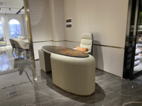 Ensemble de mobilier de bureau de luxe, table de bureau de direction avec armoire de rangement, design italien, bureau à domicile