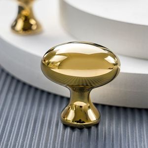 现代豪华实心黄铜球把手旋钮抽屉柜门金色单孔拉旋钮 - Product Image 2
