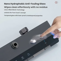 Nouvel ensemble de robinetterie de douche thermostatique poli à boutons piano avec affichage numérique et lumière d'ambiance, design moderne pour hôtels, maisons et villas