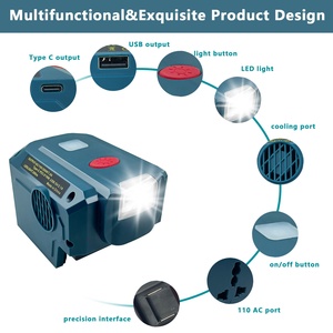 Inverter da 200W per Batteria <span class=keywords><strong>Mak</strong></span> Tas, da DC 18V a Uscita AC 110/220V, Fonte di Alimentazione Portatile con Caricatore USB e Luce LED - Product Image 5