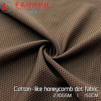 Tissu tricoté en polyester et élasthanne teint 230 GSM, extensible dans les quatre sens, à motif nid d'abeille, pour vêtements de sport, maillots de bain, doublures de chaussures, textiles de maison et confection