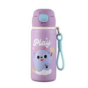 Gourde isotherme personnalisée 500 ml pour enfants avec paille et couvercle pop-up anti-fuite - Product Image 3