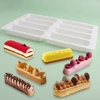 Moule en silicone pour biscuits à doigts à 8 cavités, moule à barres de céréales, moule à chocolat antiadhésif