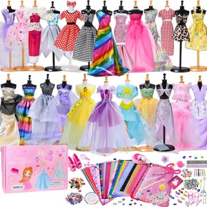 DIY Prinzessin Puppe Kleidung Mädchen Mode Design Kit Nähen Kunst handwerk Set für Mädchen Kinder Puppe Kleidung Herstellung Spielzeug - Product Image 1