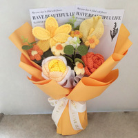 Bouquet de fleurs en fil crocheté à la main en forme de cœur, Calla Lilies, Roses rouges, Tulipes, pour la Saint-Valentin, la remise des diplômes, réaliste, vente en gros