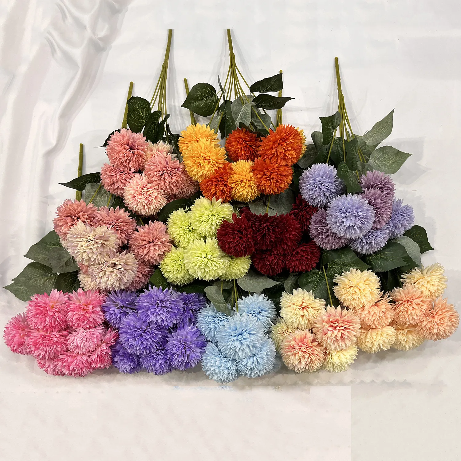 Kunstbloemen Faux Bal Chrysanthemum Bloemen Voor Bruiloft Decoraties