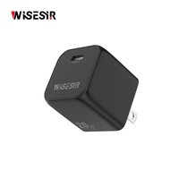 Chargeur WISESIR 20W GaN PD3.0 Type-C 100-240V à large plage de tension OTP, adaptateur d'alimentation à charge rapide