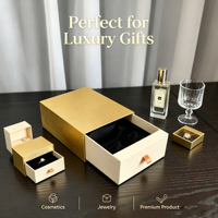 Caja Rígida de Lujo con Logotipo Personalizado a Precio de Fábrica para Empaque de Cosméticos y Joyería, Venta al por Mayor, Caja con Estampado en Lámina Dorada