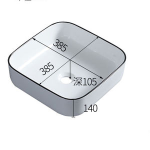 Conception économique KD-02CBA de couleur articles sanitaires salle de bains d'hôtel moderne en céramique de couleur noire conception carrée de lavage à la <span class=keywords><strong>main</strong></span> <span class=keywords><strong>sur</strong></span> la table - Product Image 5