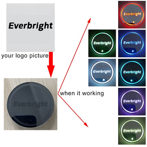 Biểu Tượng Tùy Chỉnh Xe Cup Chủ Đèn <span class=keywords><strong>LED</strong></span> Với <span class=keywords><strong>7</strong></span> Màu Sắc USB Sạc Mat Cup Pad Coaster Không Khí Nội Thất Ánh Sáng - Product Image 4