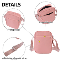 Sac bandoulière messager personnalisé avec logo, sacoche de téléphone portable en tissu Oxford, sac de poitrine décontracté léger pour femme, vente en gros