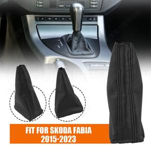 ฝาครอบหัวเกียร์หนังสำหรับรถยนต์ Skoda Fabia ปี 2015-2023 ป้องกันฝุ่นละออง สำหรับเกียร์อัตโนมัติ - Product Image 1