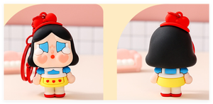 3D ปริศนาตาบอดนำโชคร้องไห้รูปเจ้าหญิงของเล่นพวงกุญแจกระเป๋านักเรียนจี้ห้อยกระเป๋าพลาสติกขนาดเล็กขายส่งพวงกุญแจรถ - Product Image 3