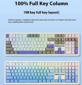 aula F108 Wireless RGB Backlit Keyboard Programmable PC Gaming Mechanical Full Size 108Keys Anti-Ghosting Multimedia Win-Lock - Product Image 3