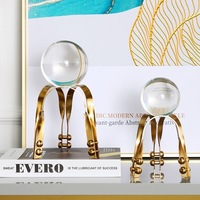 Décoration de maison de luxe, boule de cristal avec support en fer, grande taille pour salle à manger/salon