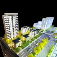Service de conception d'espaces de bureau sur mesure, modèle de bâtiment gratte-ciel, villa, appartement, hôtel, utilisation de plastique 3D postmoderne