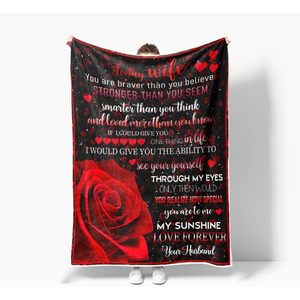 Bzhilja Cozy Warm Bed Couch Manta Red Rose Regalos del Día de San Valentín Tema de Halloween para mi esposa y mujeres - Product Image 5