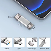Flash Drive USB OTG Dual Type-C Kustom Merk YCL Kualitas Terbaik 8GB-256GB 2-in-1 Versi 3.0 Garansi 2 Tahun Chip Flash Kelas-A