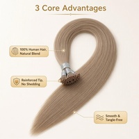Extensions de cheveux européens vierges de haute qualité, pré-collées avec micro-anneaux, 100% cheveux humains, mèches doublement tirées, installation sans colle