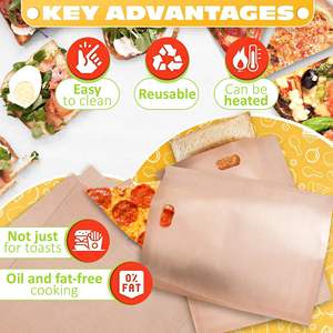 ถุงใส่ชีสย่าง DB ขนาด 6.7 x 7.5 นิ้ว แบบไม่ติดกระทะ ใช้ซ้ำได้ สำหรับเครื่องปิ้งขนมปัง ทนความร้อน ทำความสะอาดง่าย สำหรับเก็บอาหาร - Product Image 5