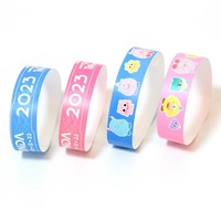 Bracelet jetable personnalisé en Tyvek avec logo couleur et date imprimés pour l'admission aux expositions