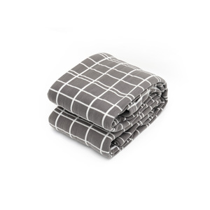 Couverture électrique en polaire à une face, super douce, 200 g/m², à 5 réglages de chaleur, lavable, à carreaux gris, pour l'hiver - Product Image 1
