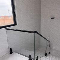 Rampe d'escalier moderne sans cadre en verre trempé, en alliage d'aluminium, avec profilé en U, résistante à la rouille, pour balcon