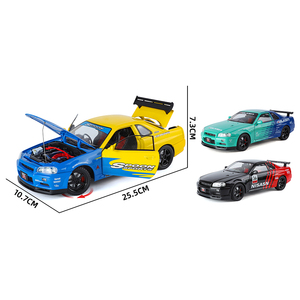 Nouveau produit 2025 : Décalcomanies Wellborn GTR, Supercar en métal moulé sous pression à l'échelle 1:32 avec effets sonores et lumineux, fonction de recul et design 4 portes - Product Image 5