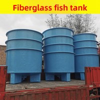 Bassin en fibre de verre épaissi, facile à nettoyer, pour l'élevage de poissons, résistant à la déformation