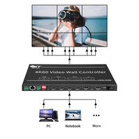 Processeur de mur vidéo avec 9 sorties HDMI, 5 entrées, 4K60, rotation, RS232, TCP/IP