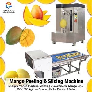 Machine automatique de pelage et de découpe de mangues, équipement de traitement de fruits à grande vitesse, moteur en acier inoxydable 304 - Product Image 1