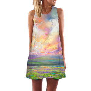 2024 personnalisé personnalisé été fête porter Sexy Sublimation impression florale plage élégant robes décontractées pour les femmes dames - Product Image 5