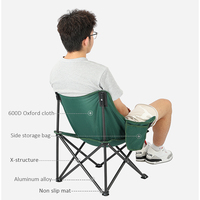 Chaise de camping pliante portable en tissu Oxford 600D avec poche latérale et cadre en acier pour la pêche en plein air et la plage - Vente en gros