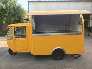 三轮不锈钢食品车，可容纳冰淇淋、自行车、酒、咖啡等，具有CE ISO认证，适用于零食、糖果等 - Product Image 2