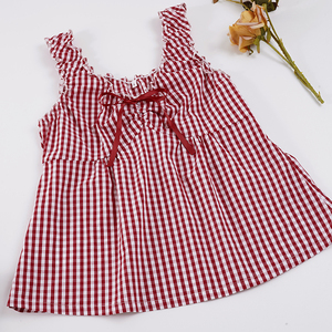 Top Halter de Verano con Tirantes, Tejido de Poliéster 100% Transpirable y Ecológico, Estilo Gingham, Cintura Alta, Sin Mangas, con Lazo en Contraste - Product Image 6